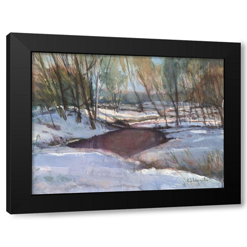 Winters Last Impression Black Modern Wood Framed Art Print with Double Matting by Calcasola, Stephen