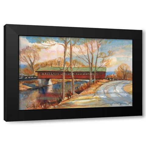 The Henry Bridge-Bennington-VT Black Modern Wood Framed Art Print by Calcasola, Stephen