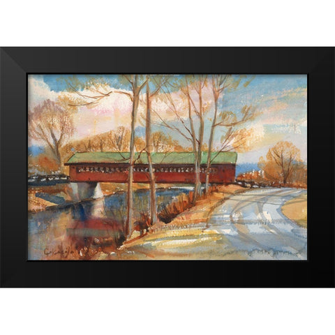 The Henry Bridge-Bennington-VT Black Modern Wood Framed Art Print by Calcasola, Stephen