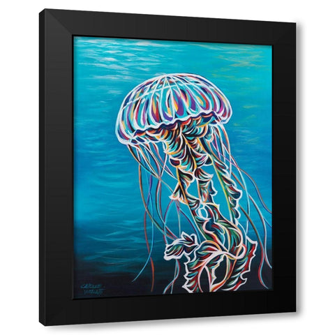 Colorful Jellyfish II Black Modern Wood Framed Art Print by Vitaletti, Carolee