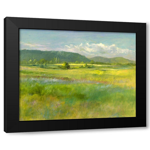 Hills Beyond the Meadow Black Modern Wood Framed Art Print by Finch, Sheila