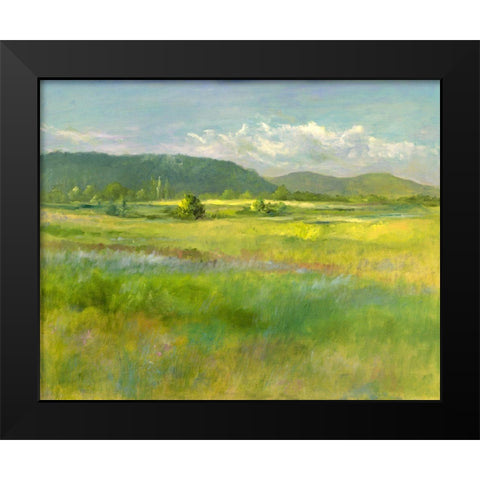 Hills Beyond the Meadow Black Modern Wood Framed Art Print by Finch, Sheila