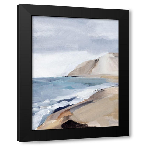 Calm Blue Coast I Black Modern Wood Framed Art Print with Double Matting by Warren, Annie