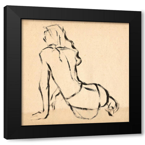 Leaning Lines I Black Modern Wood Framed Art Print with Double Matting by Parker, Jennifer Paxton