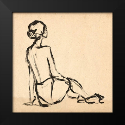 Leaning Lines II Black Modern Wood Framed Art Print by Parker, Jennifer Paxton