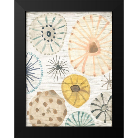 Ocean Urchins II Black Modern Wood Framed Art Print by Vess, June Erica