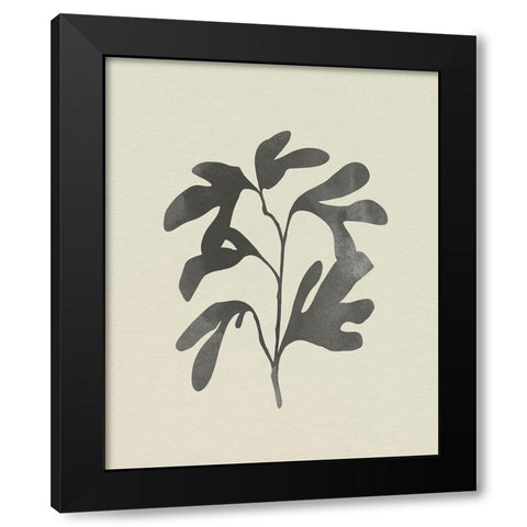 Ink Oak Branch I Black Modern Wood Framed Art Print with Double Matting by Caroline, Emma