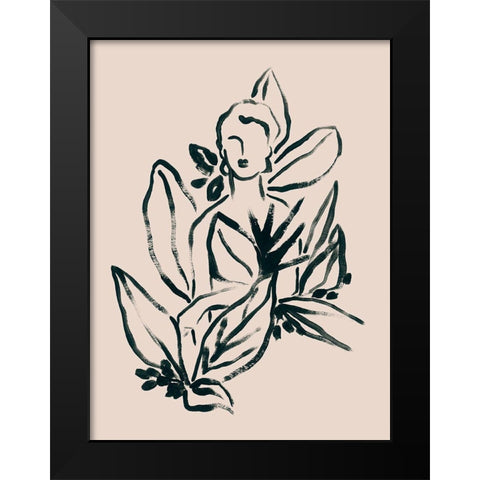 Foliage Figure I Black Modern Wood Framed Art Print by Vess, June Erica
