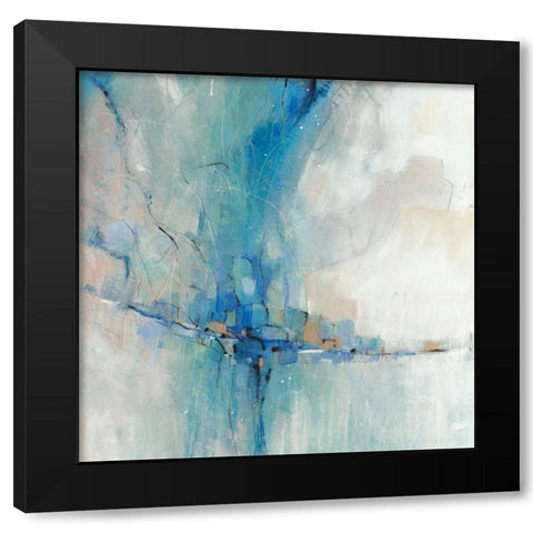 Blue Stone Abstract I Black Modern Wood Framed Art Print by OToole, Tim