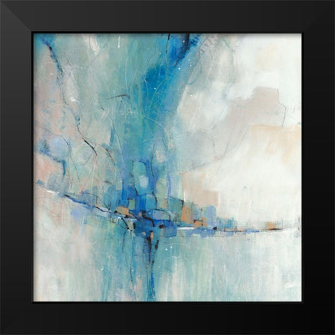 Blue Stone Abstract I Black Modern Wood Framed Art Print by OToole, Tim