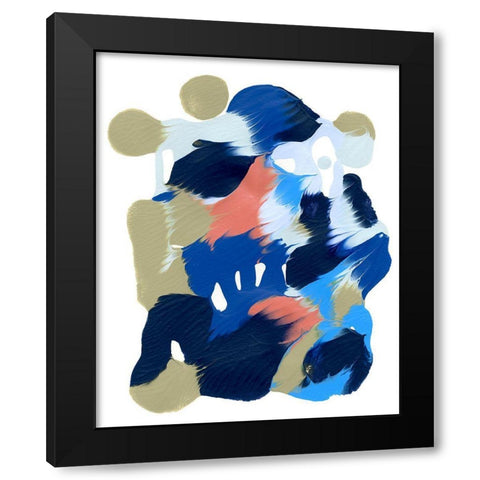 Wavy Palette I Black Modern Wood Framed Art Print with Double Matting by Caroline, Emma
