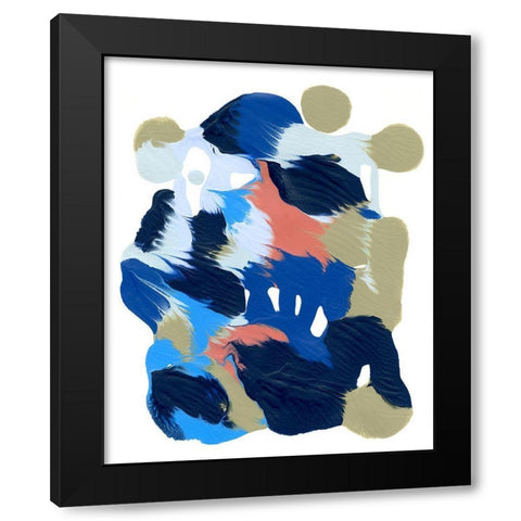 Wavy Palette II Black Modern Wood Framed Art Print with Double Matting by Caroline, Emma