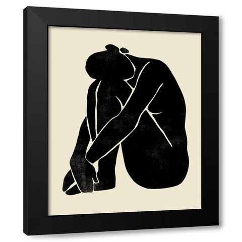 Onyx Figure II Black Modern Wood Framed Art Print with Double Matting by Barnes, Victoria