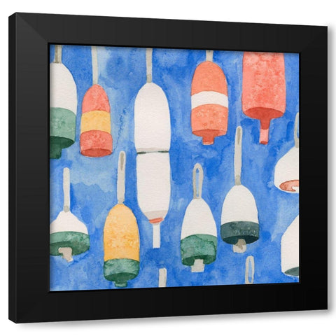 Salty Ocean Buoys II Black Modern Wood Framed Art Print by Caroline, Emma
