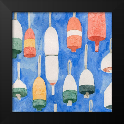 Salty Ocean Buoys II Black Modern Wood Framed Art Print by Caroline, Emma