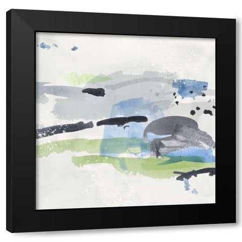 Winter Grass I Black Modern Wood Framed Art Print with Double Matting by Wang, Melissa