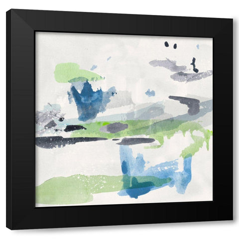 Winter Grass V Black Modern Wood Framed Art Print with Double Matting by Wang, Melissa