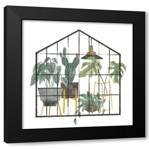 My Greenhouse I Black Modern Wood Framed Art Print with Double Matting by Wang, Melissa