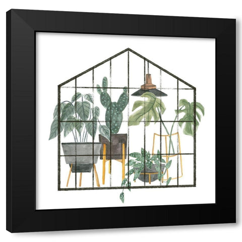 My Greenhouse I Black Modern Wood Framed Art Print by Wang, Melissa