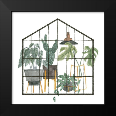 My Greenhouse I Black Modern Wood Framed Art Print by Wang, Melissa