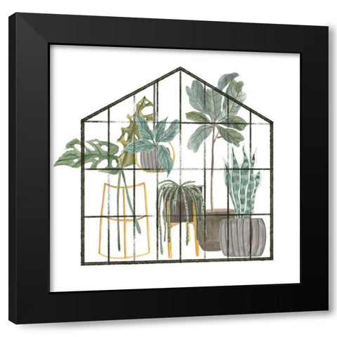 My Greenhouse II Black Modern Wood Framed Art Print with Double Matting by Wang, Melissa