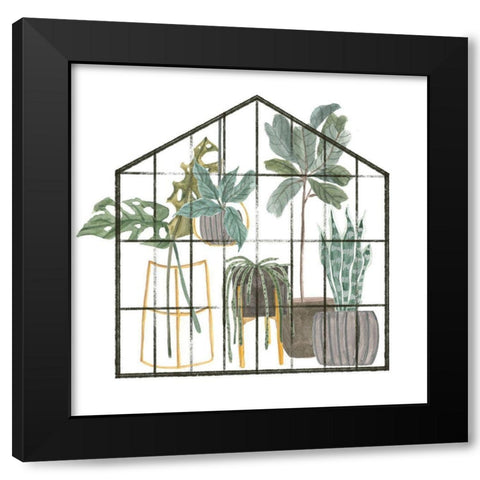 My Greenhouse II Black Modern Wood Framed Art Print by Wang, Melissa