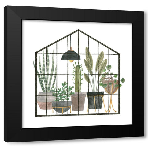 My Greenhouse IV Black Modern Wood Framed Art Print with Double Matting by Wang, Melissa