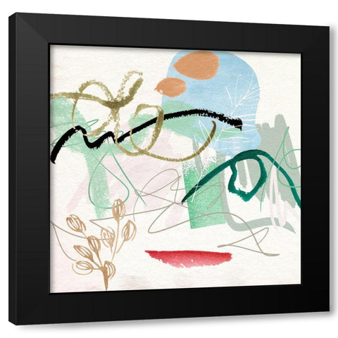 Sunny Bliss I Black Modern Wood Framed Art Print with Double Matting by Wang, Melissa
