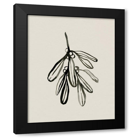 Mistletoe Sketch I Black Modern Wood Framed Art Print with Double Matting by Caroline, Emma