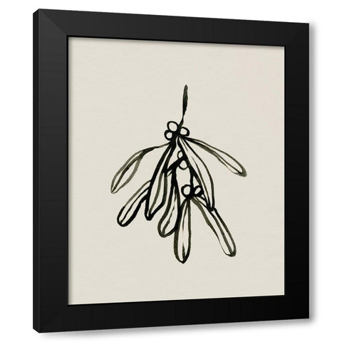 Mistletoe Sketch II Black Modern Wood Framed Art Print with Double Matting by Caroline, Emma