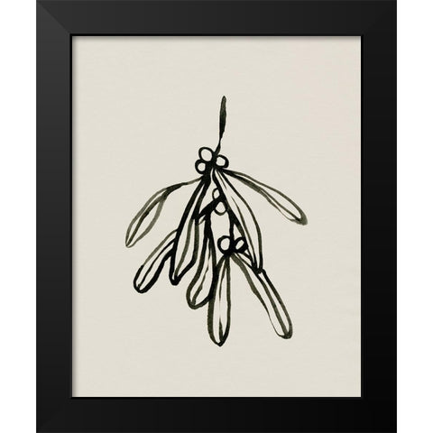Mistletoe Sketch II Black Modern Wood Framed Art Print by Caroline, Emma