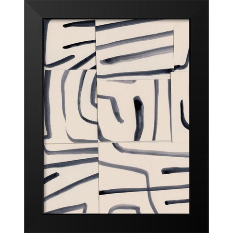 Spliced Lines II Black Modern Wood Framed Art Print by Barnes, Victoria