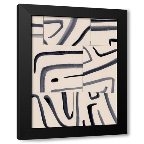 Spliced Lines IV Black Modern Wood Framed Art Print with Double Matting by Barnes, Victoria