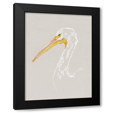 Bright Pelican Sketch I Black Modern Wood Framed Art Print with Double Matting by Caroline, Emma