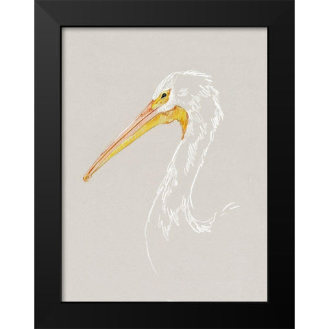 Bright Pelican Sketch I Black Modern Wood Framed Art Print by Caroline, Emma