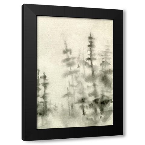 Foggy Pine Forest I Black Modern Wood Framed Art Print with Double Matting by Caroline, Emma