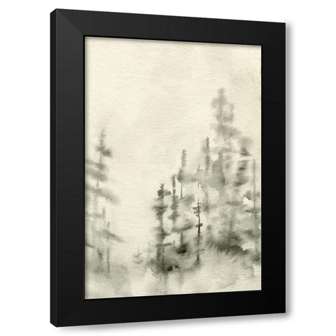 Foggy Pine Forest II Black Modern Wood Framed Art Print with Double Matting by Caroline, Emma
