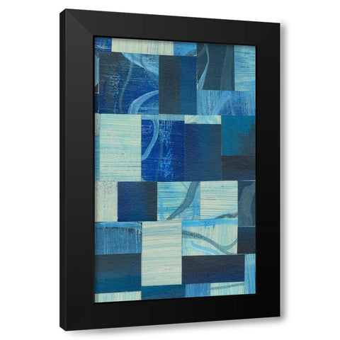 Denim Blocks II Black Modern Wood Framed Art Print by Moore, Regina