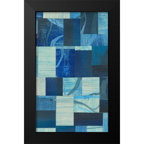 Denim Blocks II Black Modern Wood Framed Art Print by Moore, Regina