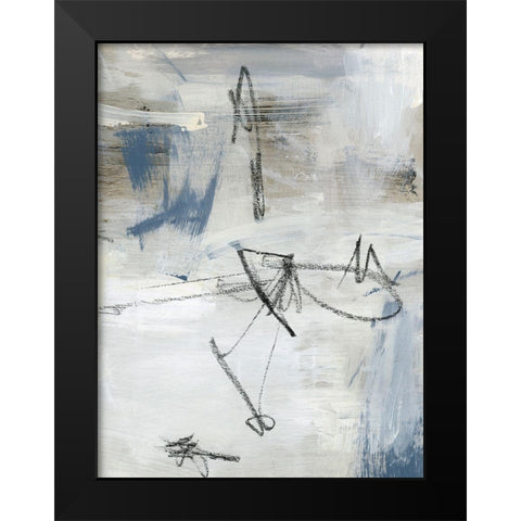 Abstract Map Lines II Black Modern Wood Framed Art Print by Parker, Jennifer Paxton