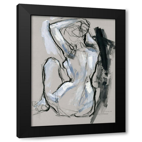 Onyx Gestures I Black Modern Wood Framed Art Print with Double Matting by Parker, Jennifer Paxton