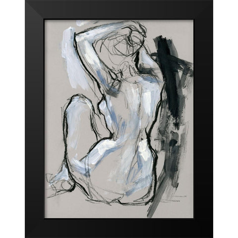 Onyx Gestures I Black Modern Wood Framed Art Print by Parker, Jennifer Paxton