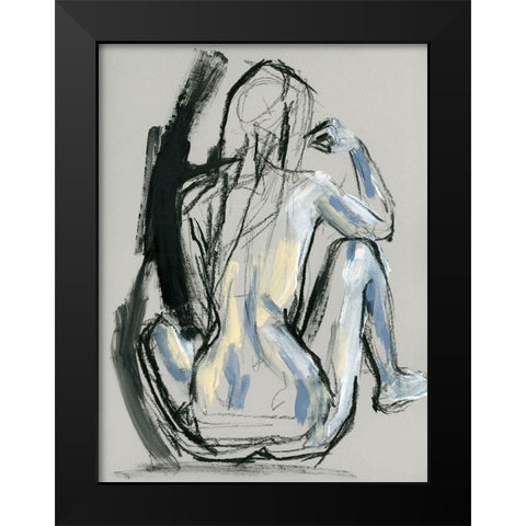 Onyx Gestures II Black Modern Wood Framed Art Print by Parker, Jennifer Paxton