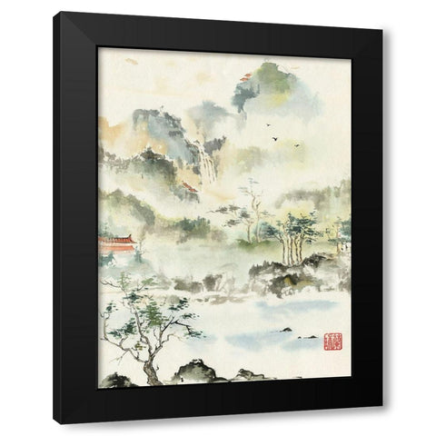 Heavens Retreat Black Modern Wood Framed Art Print by Rae, Nan