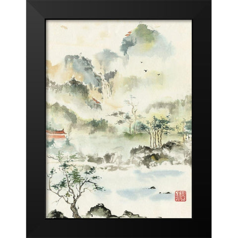 Heavens Retreat Black Modern Wood Framed Art Print by Rae, Nan