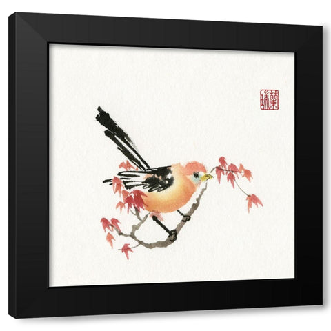 Just A Bird Black Modern Wood Framed Art Print with Double Matting by Rae, Nan