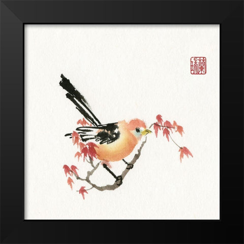 Just A Bird Black Modern Wood Framed Art Print by Rae, Nan