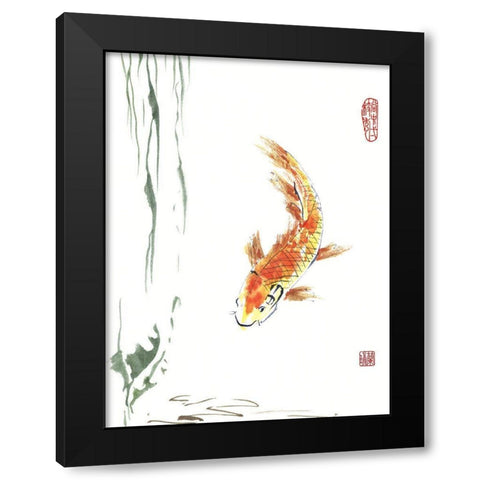 Golden Boy Black Modern Wood Framed Art Print with Double Matting by Rae, Nan