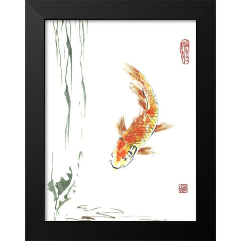 Golden Boy Black Modern Wood Framed Art Print by Rae, Nan