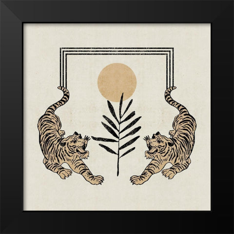 Furious Cats I Black Modern Wood Framed Art Print by Wang, Melissa